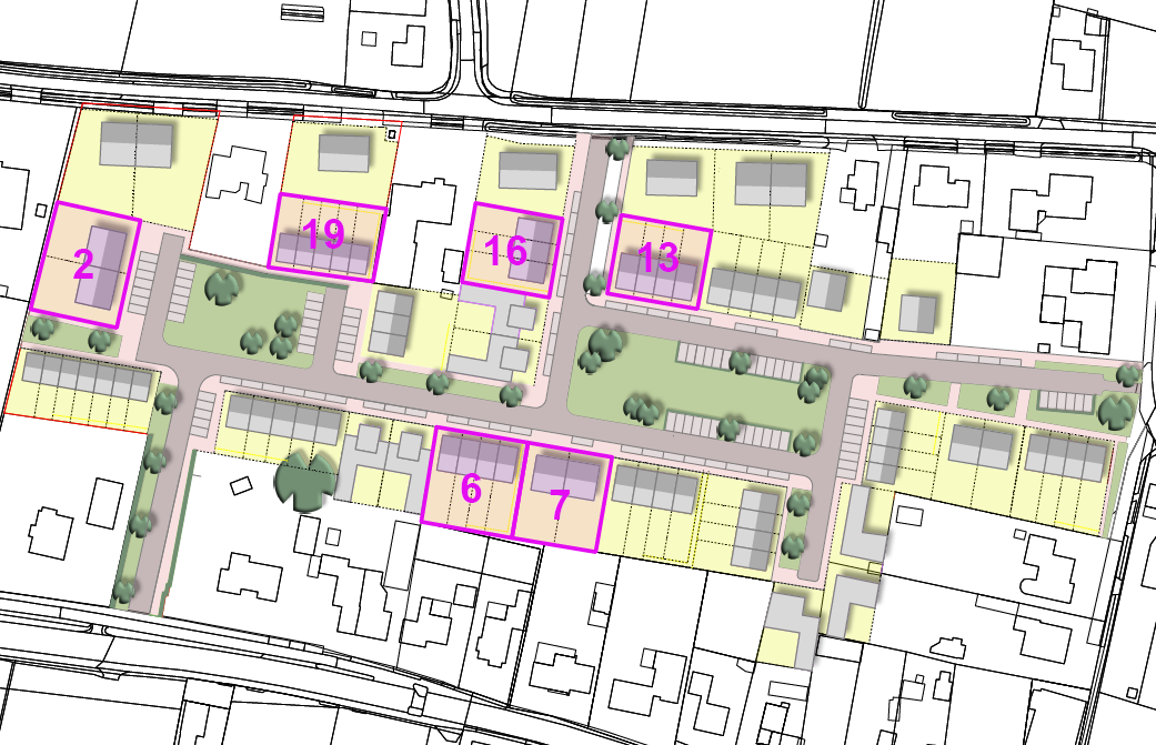 mei 25 - plattegrond/tekening verdeling blokken verkoop Heeswijkse Akkers