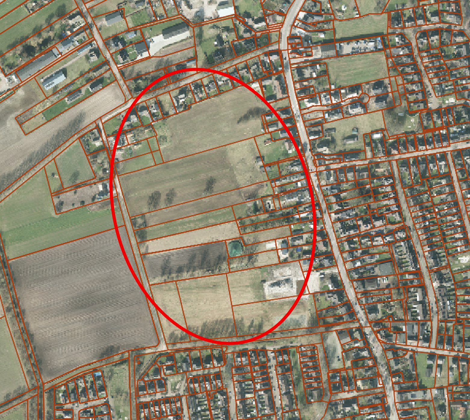 Luchtfoto met planlocatie Weijen West Nistelrode fase 2 tot en met 5