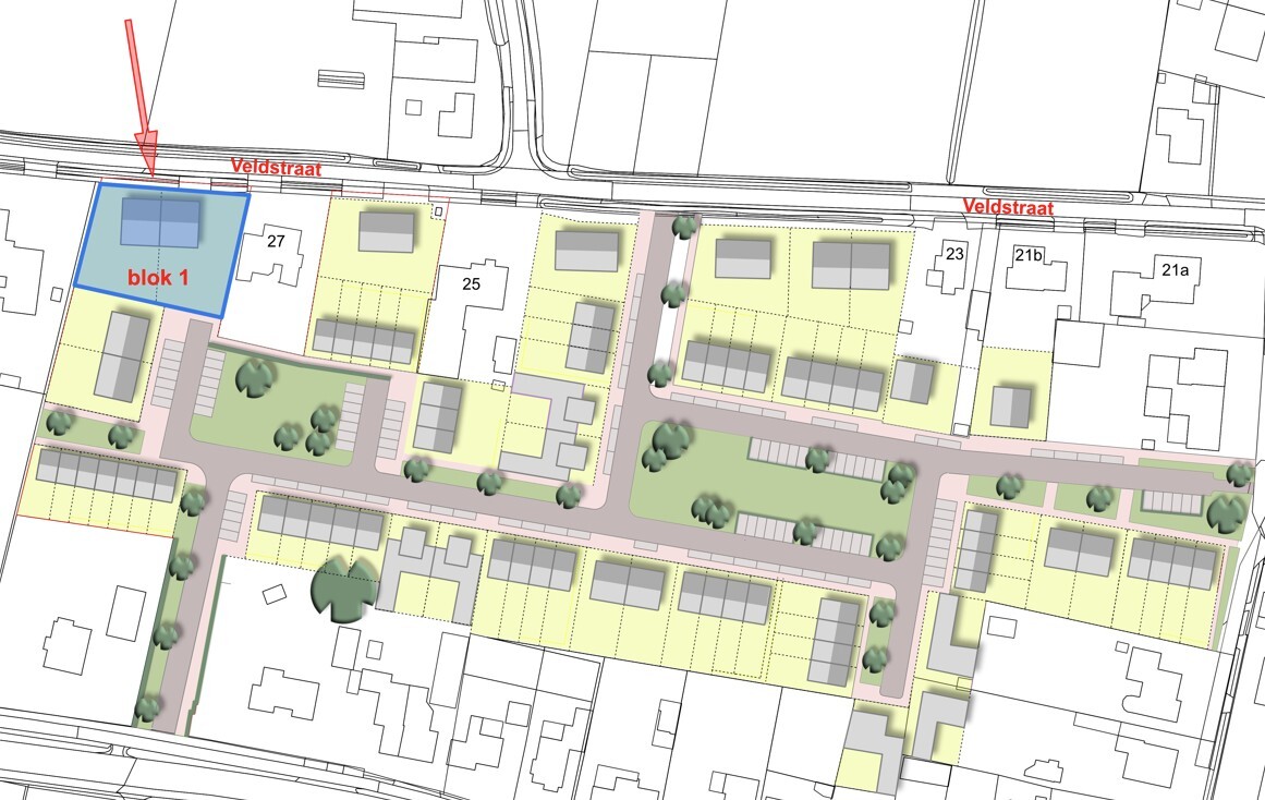 Tekening - Blok 1 - Heeswijkse Akkers Heeswijk-Dinther