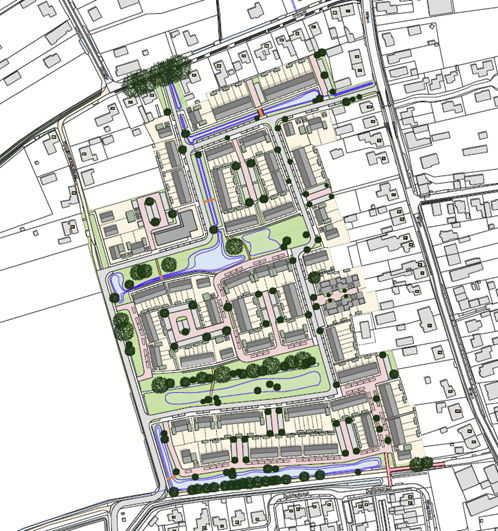 Kaart planlocatie Weijen West fase 2 tot en met 5 Nistelrode