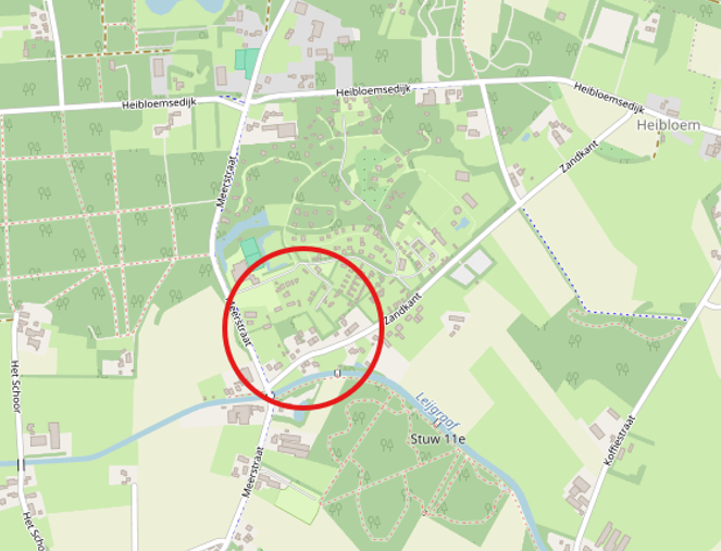 Kaart met locatie waar de Wildhorst ligt