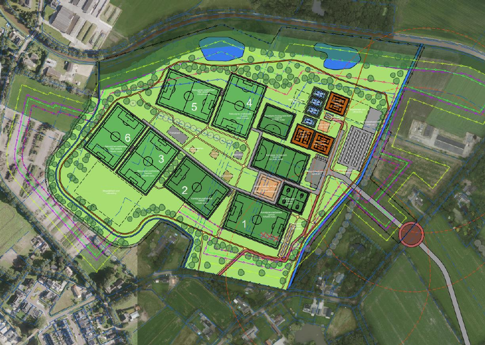 Kaart/plattegrond variant C sportpark Heeswijk-Dinther