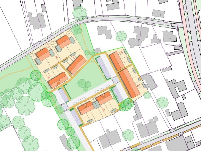Ontwerp van de nog te realiseren straat De Esveld in Nistelrode